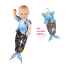Puppen-Outfit   Meerjungfrau Ava   mit Wendepailletten, Gr. 35-45 cm