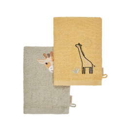 Waschlappen 2erP. GIRAFFE Kay