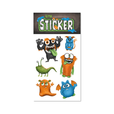 Glitter-Sticker, Monster