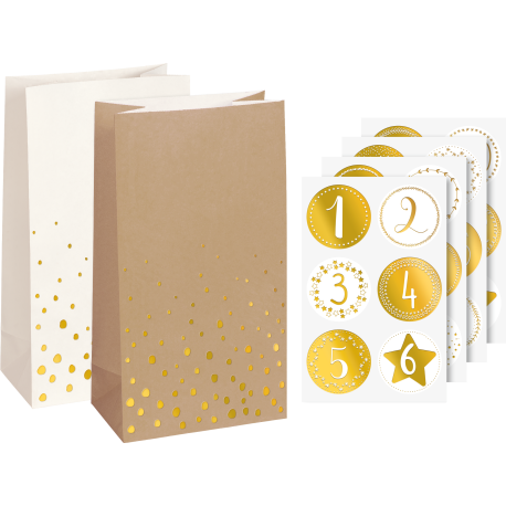 Adventskalender-Set „Flocken 97×180×60 mm | weiß naturAdvent Calendar Set Flakes 97×180×60 mm | white naturalSet Cale