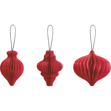 Waben-Tropfen Set 3er rot