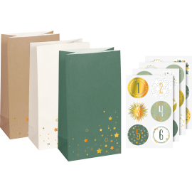 Adventskalender-Set „Sterne 130×240×75 mmAdvent Calendar Set Stars 130×240×75 mmSet Calendrier de l Avent « Étoiles »