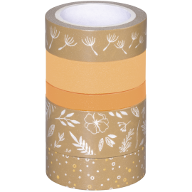 Deko Tape Natur Blätter orange