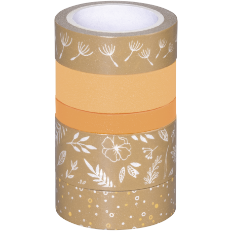 Deko Tape Natur Blätter orange