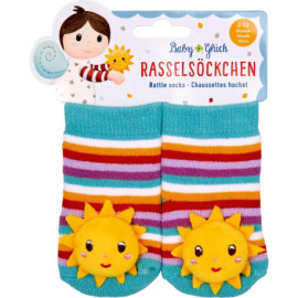 Rasselsöckchen Sonne - BabyGlück, one size (2-12 Monate)