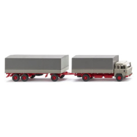 WIKING Pritschenhängerzug (Magirus 235 D) - kieselgrau