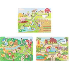 SpielMaus Holz Schiebe-Labyrinth 3-fach sortiert