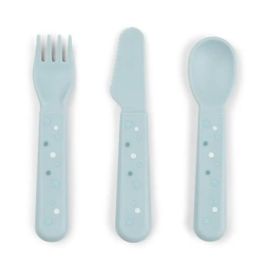 Foodie Kinderbesteck-Set Happy dots Blau