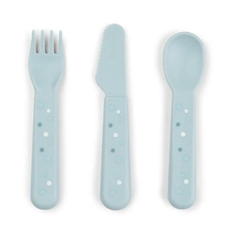 Foodie Kinderbesteck-Set Happy dots Blau