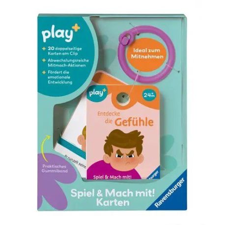 Ravensburger Play+ Spiel und Mach mit! Karten: Entdecke die Gefühle – Activity Karten für Kleinkinder, Spielzeug ab 24