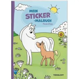 Mein Sticker-Malbuch. Pferde