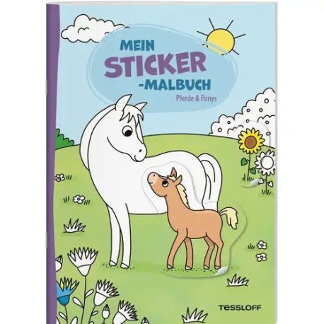 Mein Sticker-Malbuch. Pferde