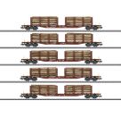 Märklin 47154 - H0 Rungenwagen-Set Holztransport
