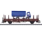 Märklin 45059 - H0 Rungenwagen Kbs mit THW-LKW, DB, Ep.III