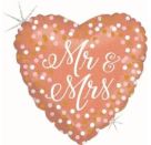 Mr & Mrs 46 cm   18   rose gold glitter