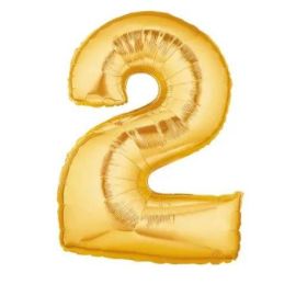 Zahl 2 gold 102 cm   Number 2 gold 40