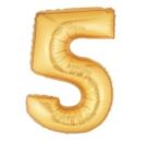 Zahl 5 gold 102 cm   Number 5 gold 40