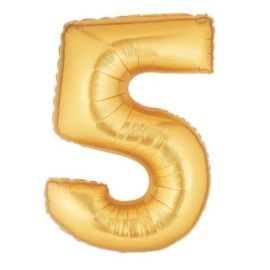 Zahl 5 gold 102 cm   Number 5 gold 40