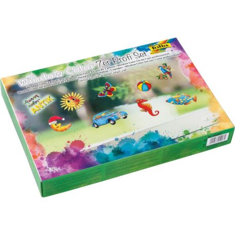Folia - Window Color Funny Color Antik Profi Set 6 Farben + 1 Konturen