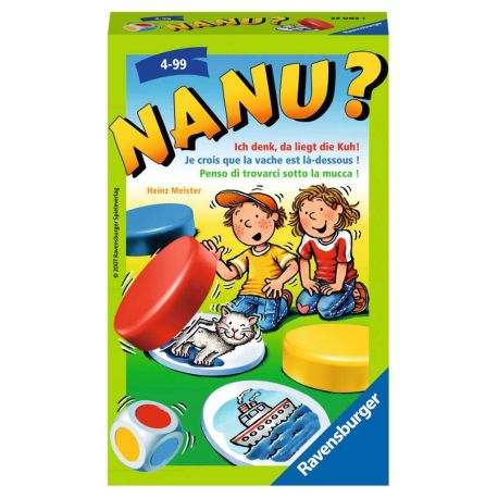 Ravensburger 23063 - Nanu? Mitbringspiel für 2-4 Spieler, Merkspiel ab 4 Jahren, kompaktes Format, Reisespiel, Würfels