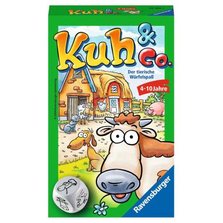Ravensburger 23160 - Kuh und co, Mitbringspiel für 2-6 Spieler, Kinderspiel ab 4 Jahren, Reisespiel für unterwegs