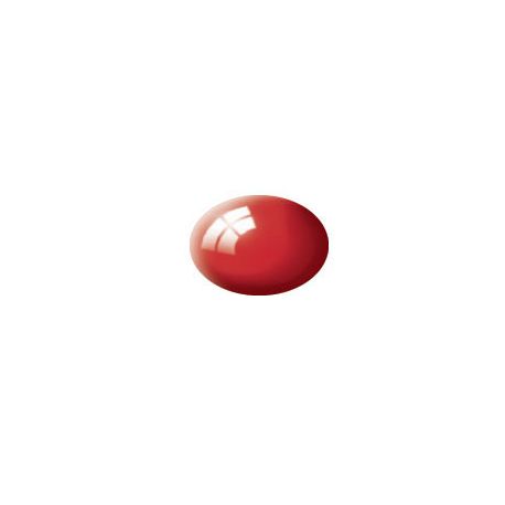 feuerrot, glänzend RAL 3000 Aqua Color 18 ml, Revell Modellbau-Farbe auf Wasserbasis
