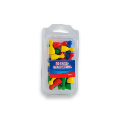 Noris Spiele - 24 bunte Halmakegel aus Holz