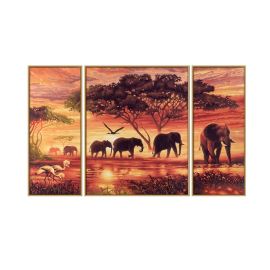 Malen nach Zahlen - Elefanten-Karawane (Triptychon) Malen nach Zahlen - Elefanten-Karawane (Triptychon)