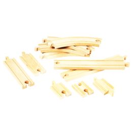 BRIO World 33401 Kleines Schienensortiment – 11 Schienen aus Buchenholz für die BRIO Holzeisenbahn – Empfohlen für Kin