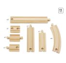 BRIO World 33401 Kleines Schienensortiment – 11 Schienen aus Buchenholz für die BRIO Holzeisenbahn – Empfohlen für Kin