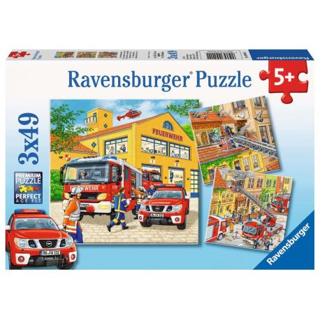 Ravensburger 9401 Puzzle Feuerwehreinsatz 3 X 49 Teile