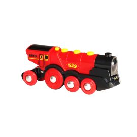 BRIO World 33592 Rote Lola elektrische Lok – Batterie-Lokomotive mit Licht   Sound – Kleinkinderspielzeug empfohlen ab