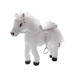 Götz 3401485 Pferd mit Sattel/Zaumzeug, weiß, ca. 50cm