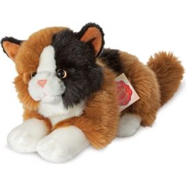 Teddy Hermann Glückskatze liegend, 20 cm