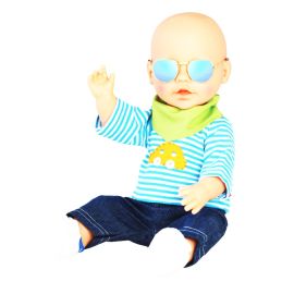 Puppen-Jeans mit Streifenshirt, klein, Gr. 28-35 cm