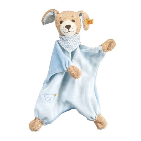 Steiff Gute Nacht Hund Schmusetuch, blau, 30 cm