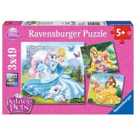 Ravensburger 9346 Puzzle Palace Pets - Belle, Cinderella und Rapunzel 3 X 49 Teile