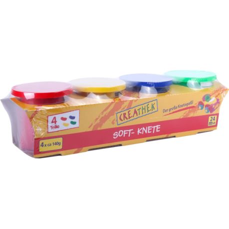 Creathek Knete 4er Set Grundfarben 560 g
