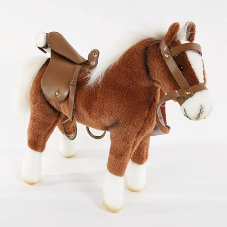 Götz 3401099 Pferd mit Sattel Zaumzeug, braun, 46cm