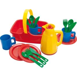 Picknickkorb für 3 Personen, 18-teilig, aus Kunststoff, Spielzeug