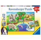 Ravensburger 7602 Puzzle Tiere im Zoo 2 X 12 Teile