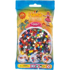 Hama® Bügelperlen Midi - Vollton Mix 1000 Perlen (22 Farben).