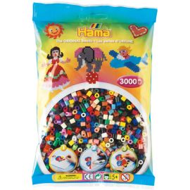 Hama® Bügelperlen Midi - Vollton Mix 3000 Perlen (22 Farben).