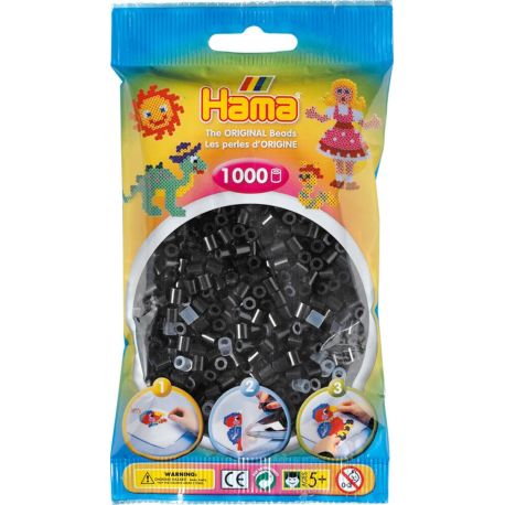 Hama® Bügelperlen Perlen, schwarz, 1.000 Stück.