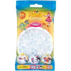 Hama® Bügelperlen Midi - Transparent Weiß 1000 Perlen.