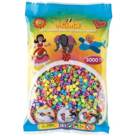 Hama® Bügelperlen Midi - Pastell Mix 3000 Perlen (6 Farben).