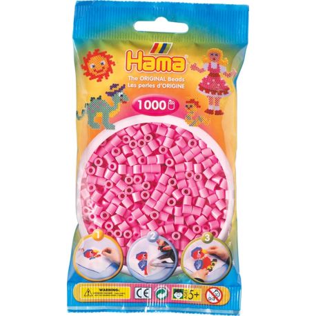 Hama® Bügelperlen Midi - Pastell Pink 1000 Perlen.