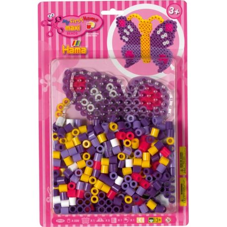 Hama® Bügelperlen Maxi - Blisterset Schmetterling - 1 Stiftplatte Schmetterling.