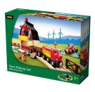 BRIO World 33719 Bahn Bauernhof Set – Holzeisenbahn mit Bauernhof, Tieren und Holzschienen – Kleinkinderspielzeug empf