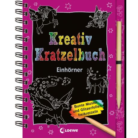 Loewe Kreativ-Kratzelbuch Einhörner